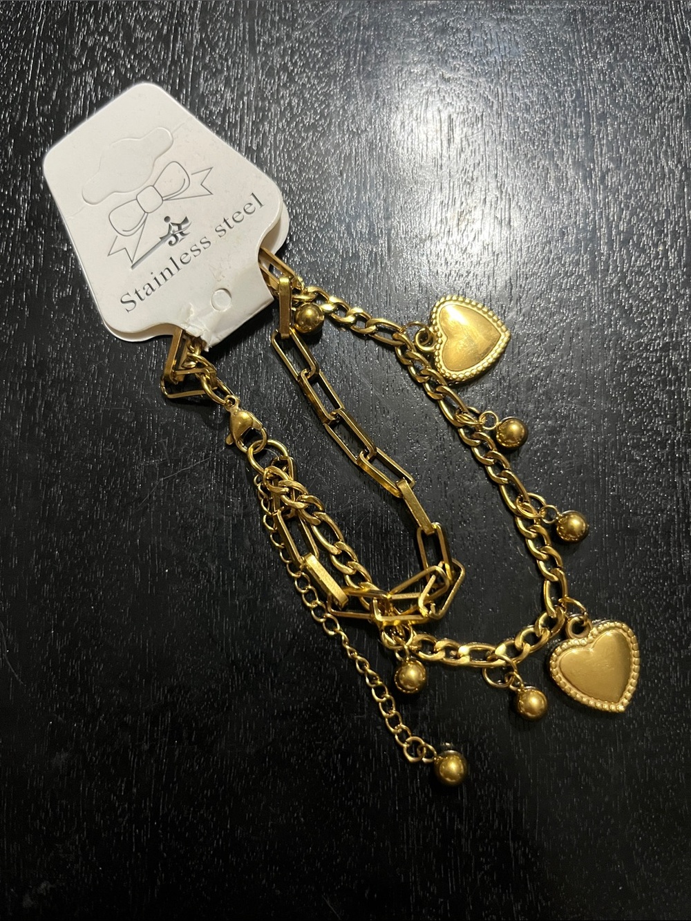Paloma Picasso Gold Heart Charm Layered Bracelet
